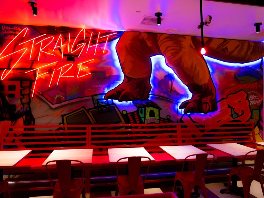 Interior photo of Dave's Hot Chicken in Little Tokyo, Los Angeles