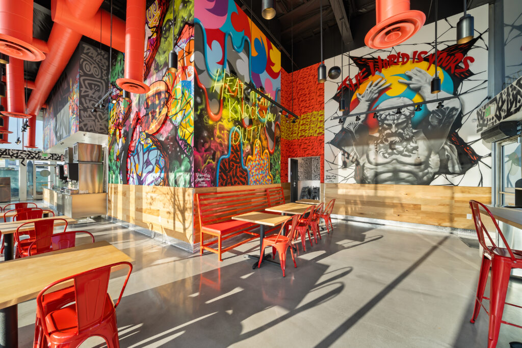 Interior shot of Dave's Hot Chicken in Torrance, CA