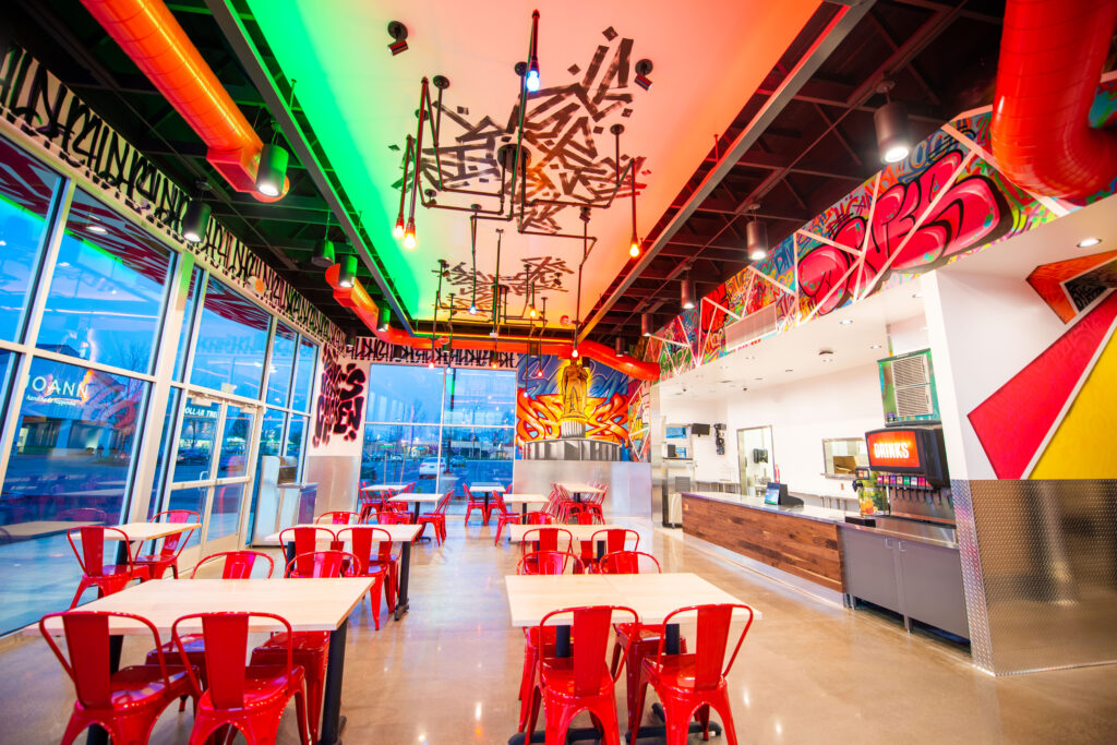 Interior shot of Dave's Hot Chicken in Salem, OR