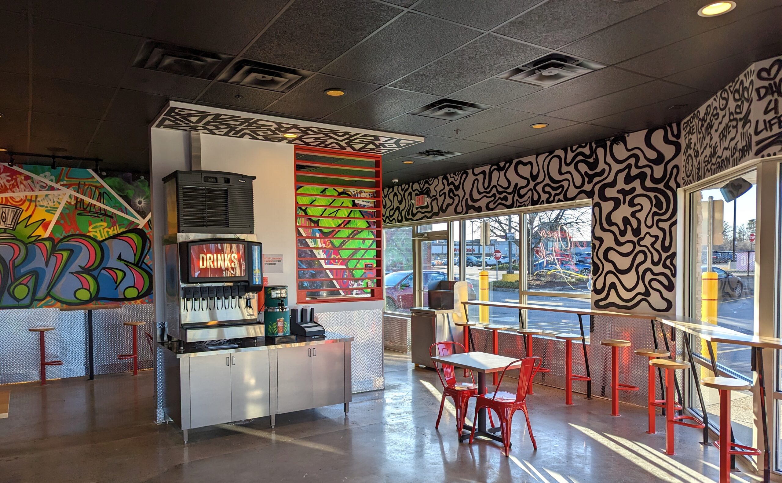 Interior shot of Dave's Hot Chicken in Portsmouth, NH