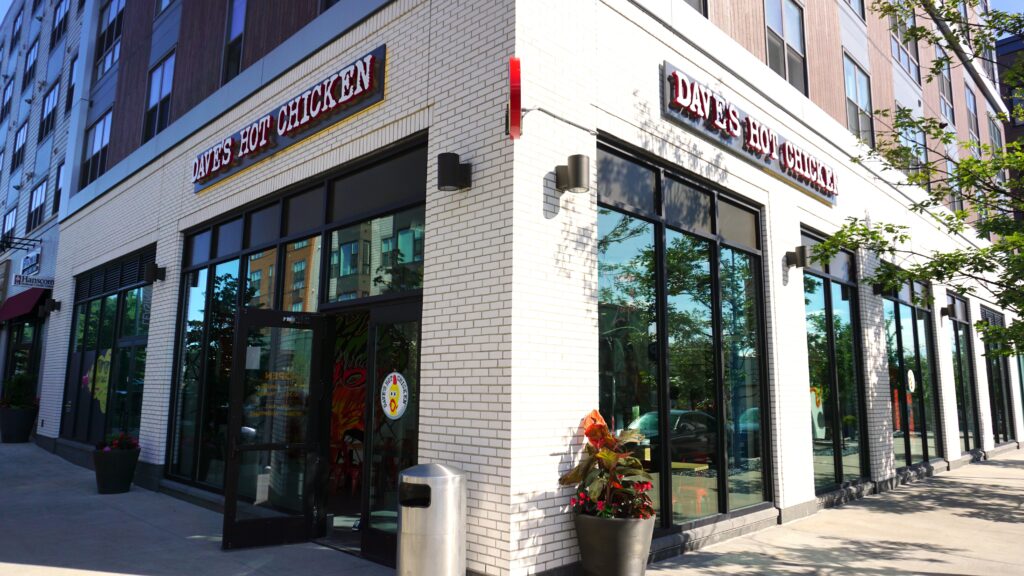 Exterior shot of Dave's Hot Chicken in Boston, MA