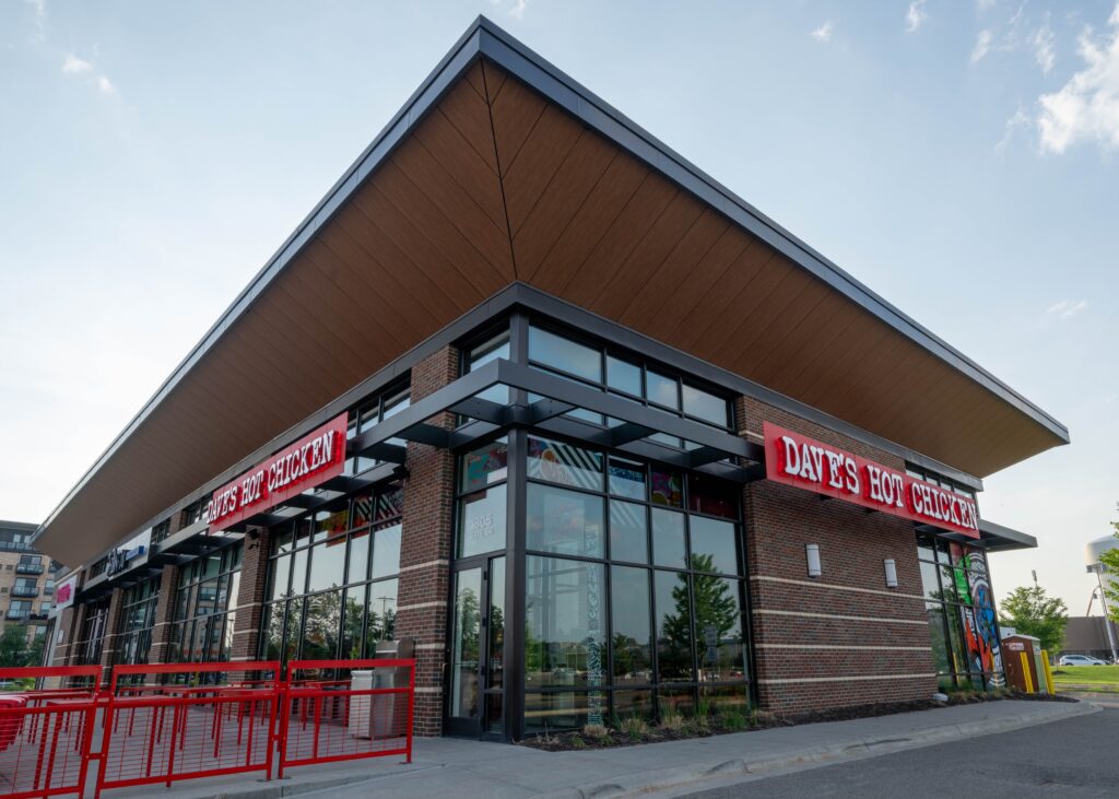 Exterior shot of Dave's Hot Chicken in Minnetonka, MN