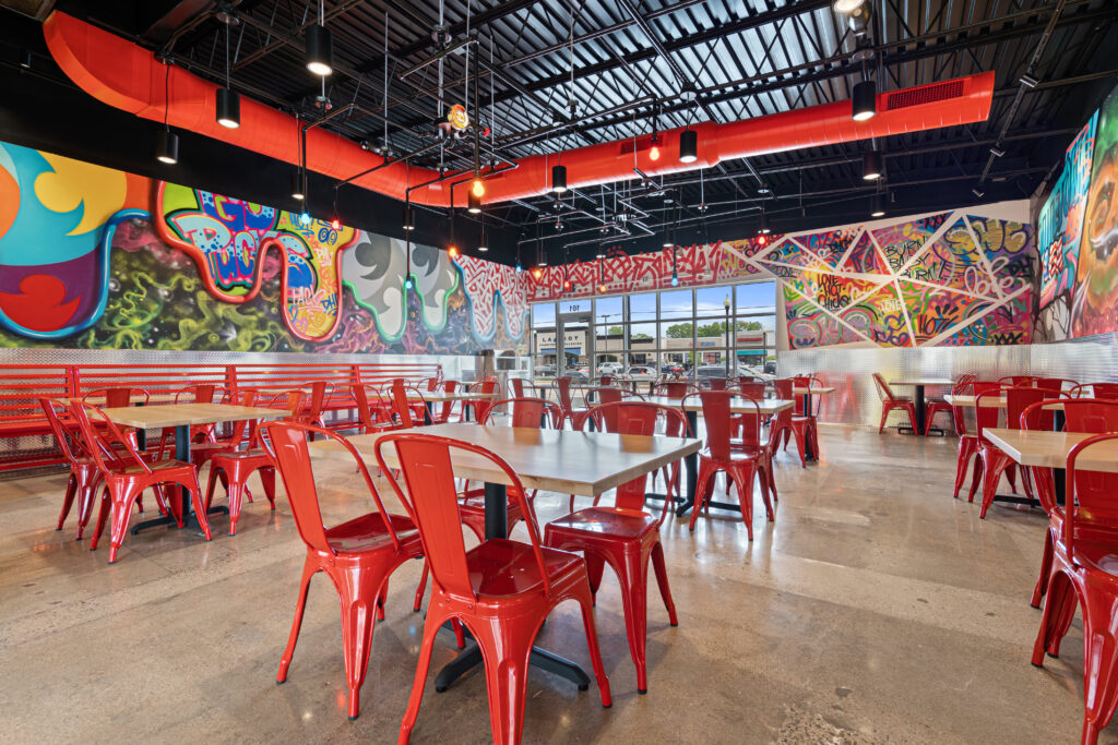 Interior shot of Dave's Hot Chicken in Ashwaubenon WI