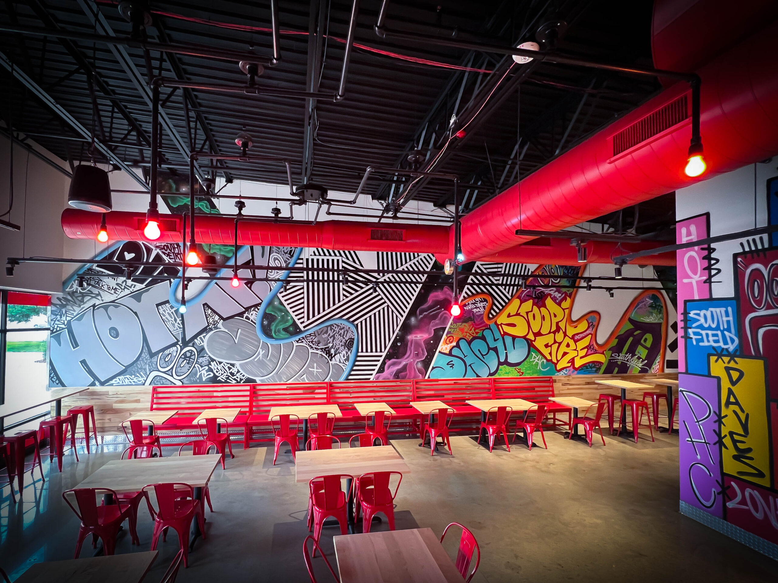 Interior shot of Dave's Hot Chicken in Southfield MI