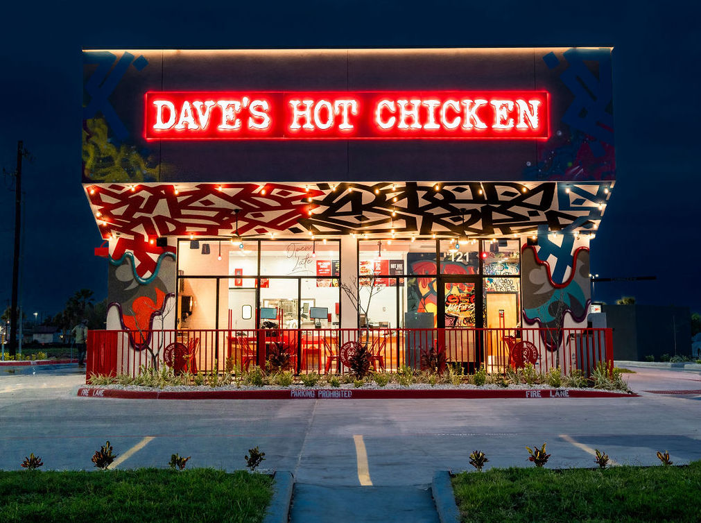 Exterior shot of Dave's Hot Chicken in Edinburg TX