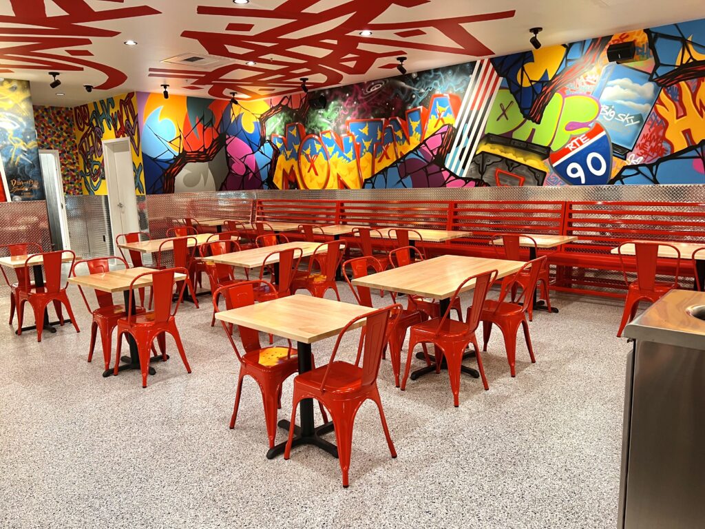 Interior shot of Dave's Hot Chicken in Billings, MT