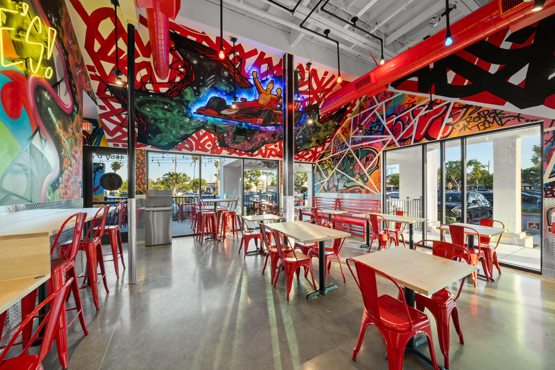 Interior shot of Dave's Hot Chicken in Long Beach