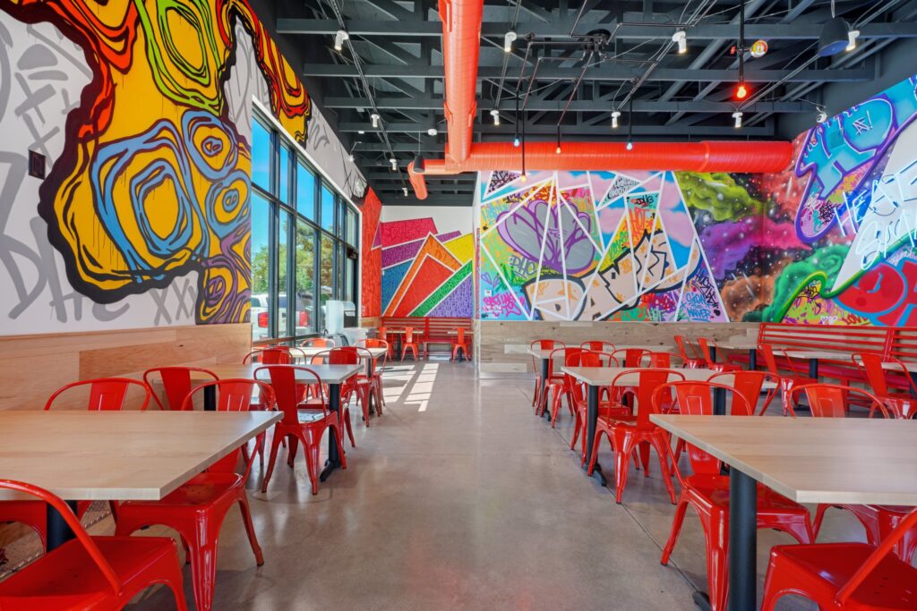 Interior shot of Dave's Hot Chicken in Salt Lake City UT