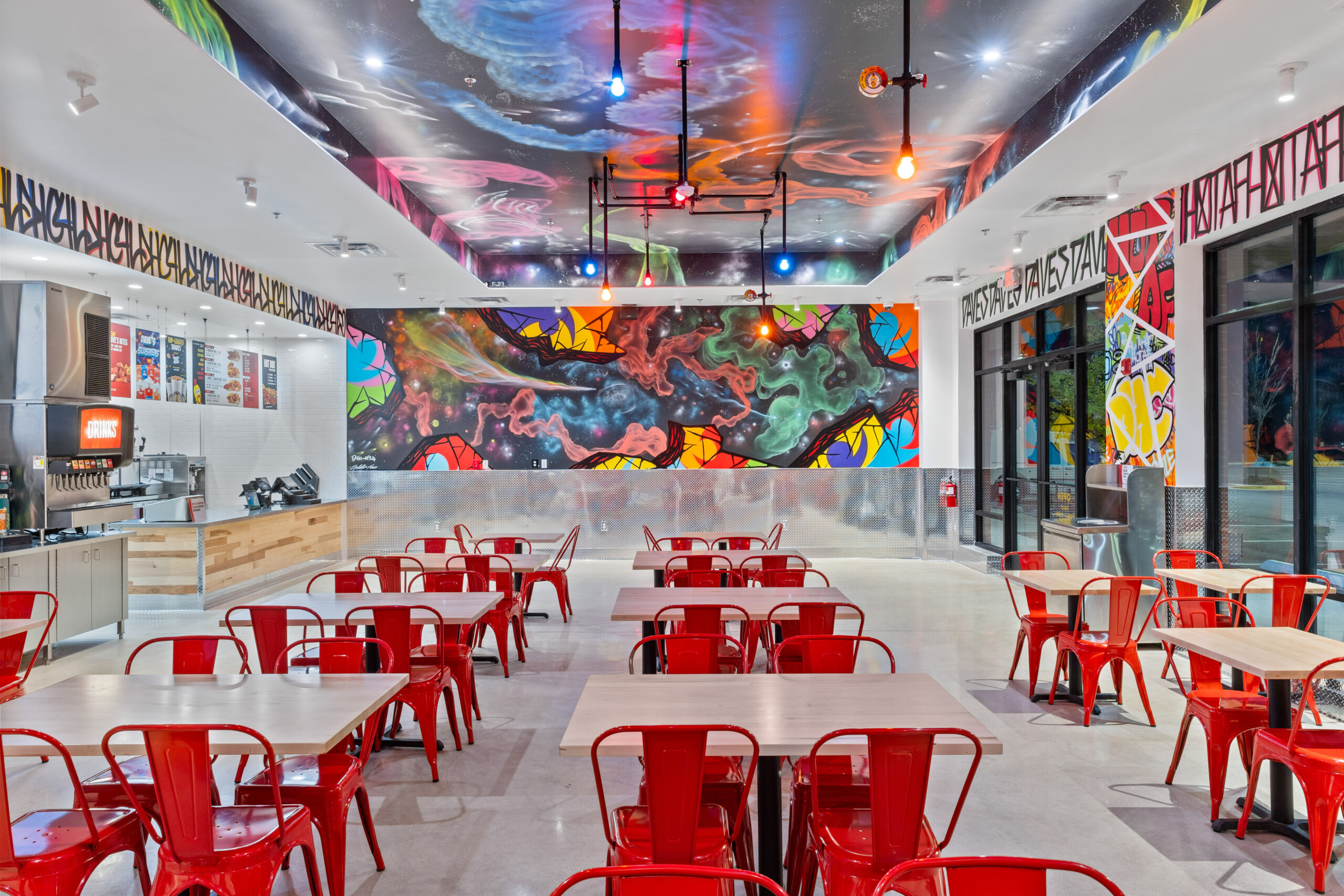 Interior shot of Dave's Hot Chicken in Silver Spring MD