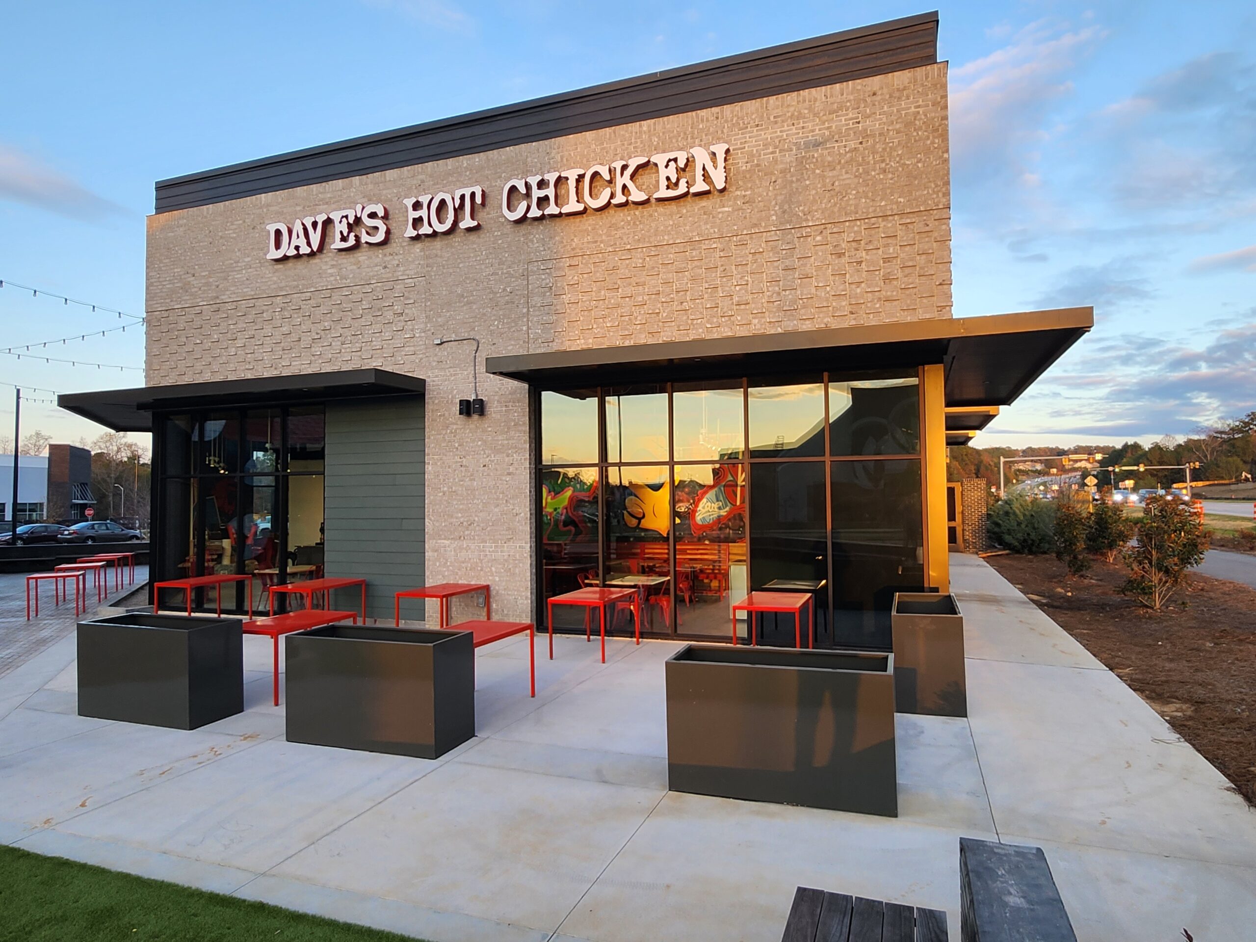 Exterior shot of Dave's Hot Chicken in Wake Forest NC