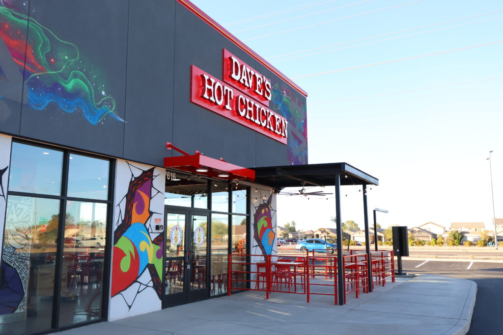 Exterior shot of Dave's Hot Chicken in Laveen AZ